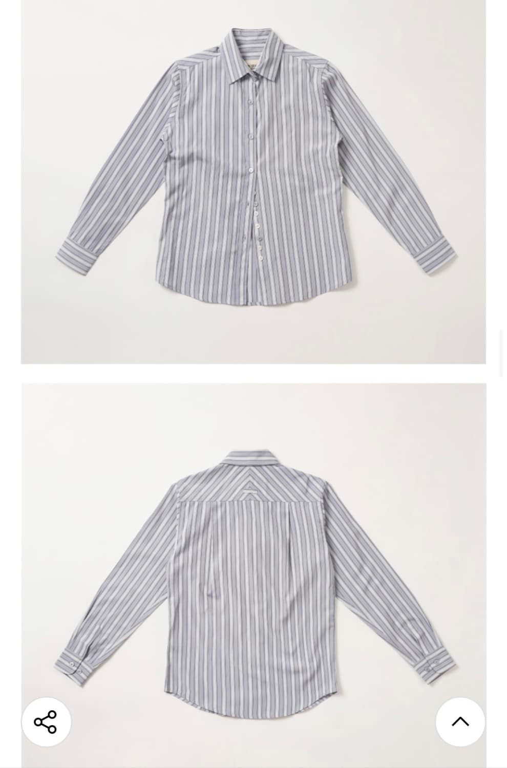 플리즈프로젝트) Button Stripe Shirt Gray F 상품이미지4