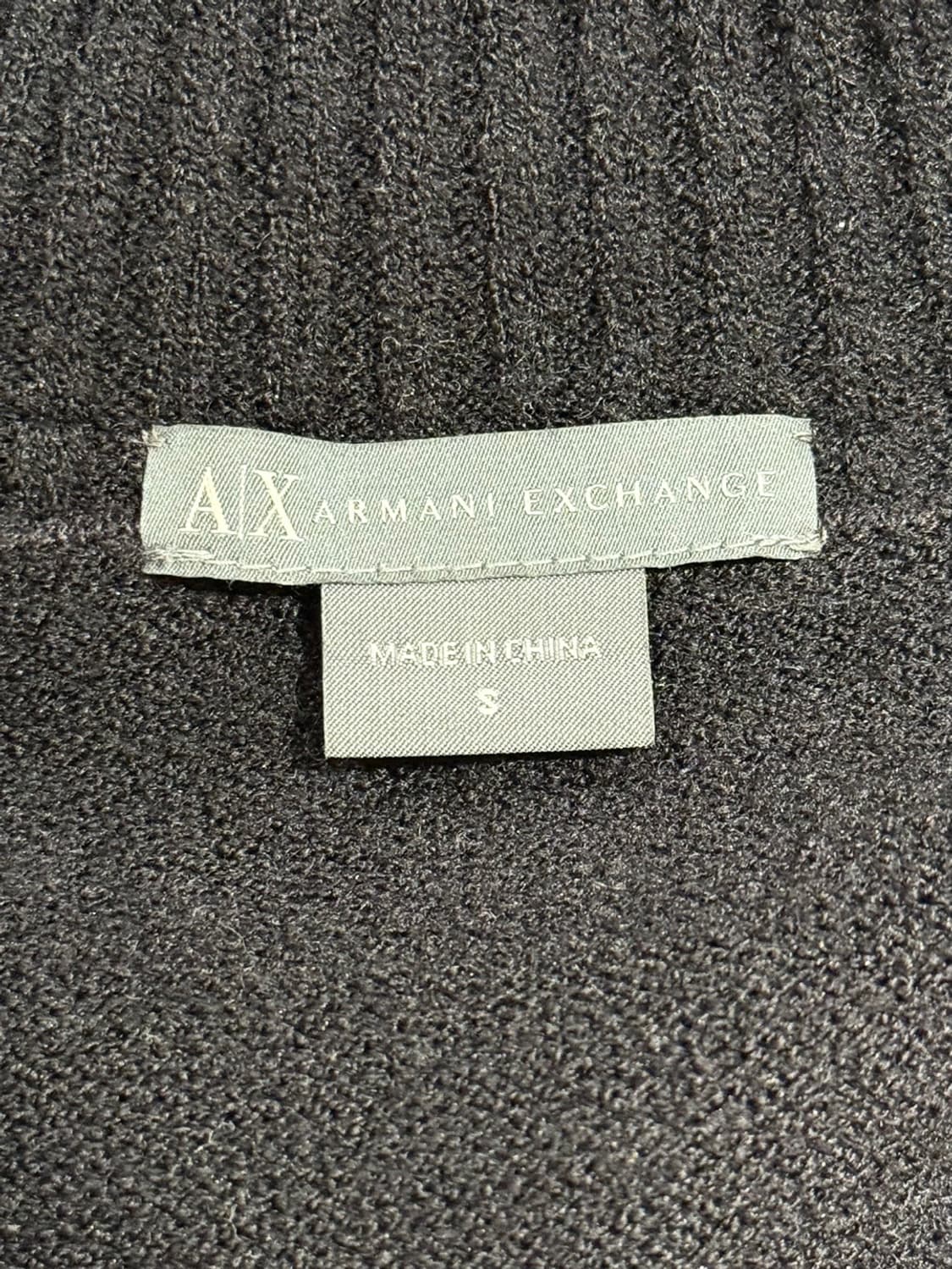 아르마니 익스체인지 네이비 레더 트리밍 하이넥 니트 집업 상품이미지7