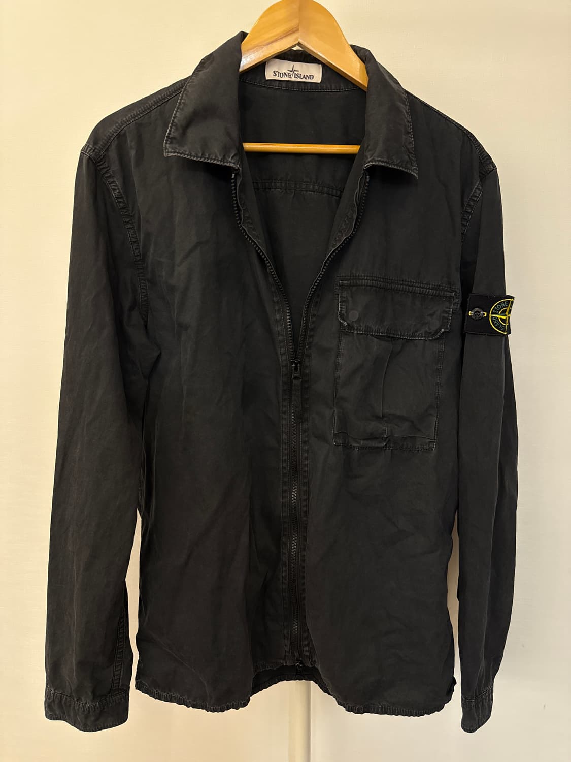 스톤아일랜드 정품 가먼트 다잉 블랙 오버셔츠 자켓L 상품이미지2