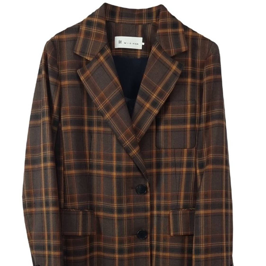 [미샤] 21S/S 레이어드 체크 코트 P01418 상품이미지4