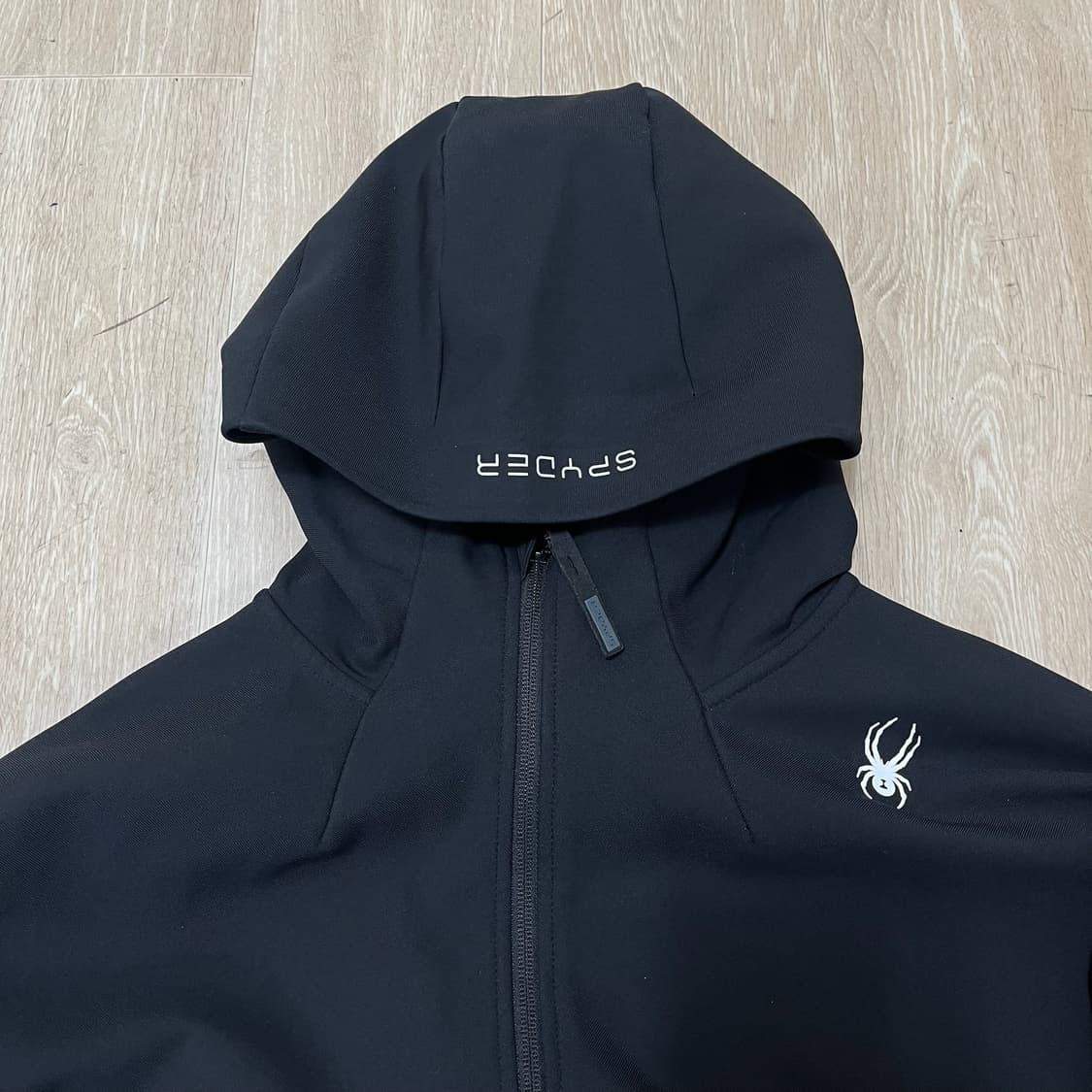 스파이더 기능성 사선 완장 후드 기모 져지 트랙탑 [블랙] XL/105 상품이미지2