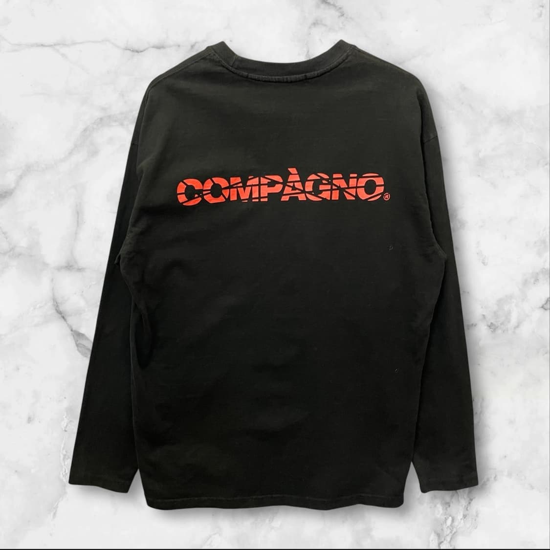 꼼파뇨 블랙 로고프린팅 롱슬리브 긴팔티셔츠 M 상품이미지2