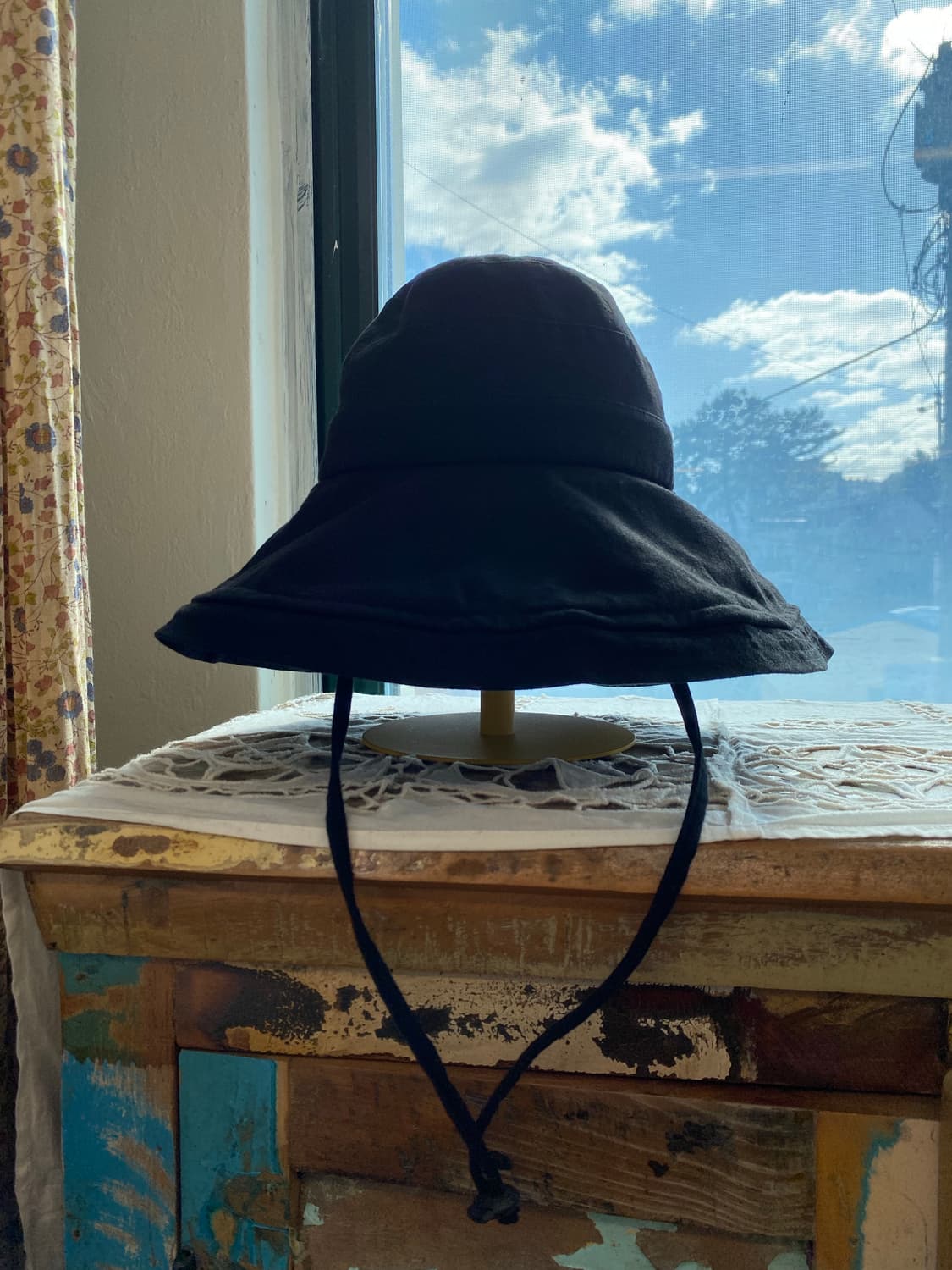 린넨면혼방 블랙 버킷햇 상품이미지1