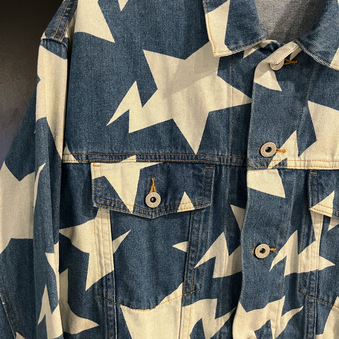 베이프 스타 패턴 루즈핏 데님자켓 상품이미지4