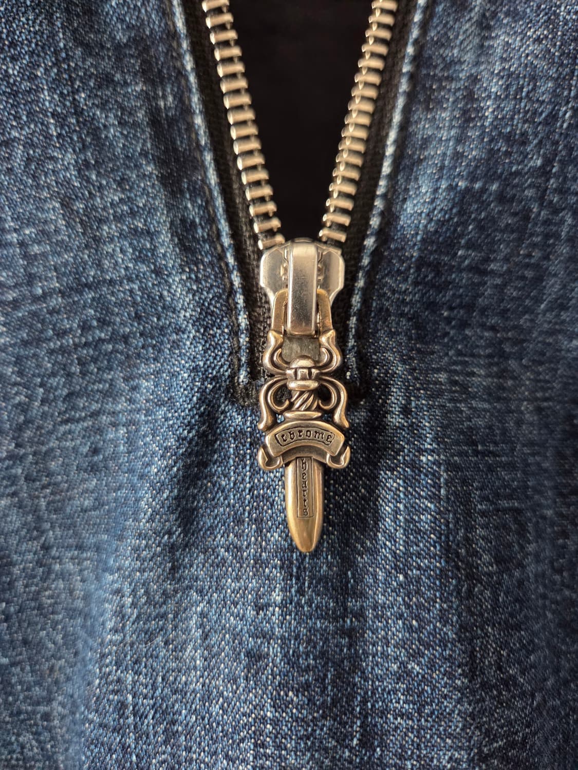 크롬하츠 트리플 화이트 레더패치 데님 아노락 후드(정품) 상품이미지4