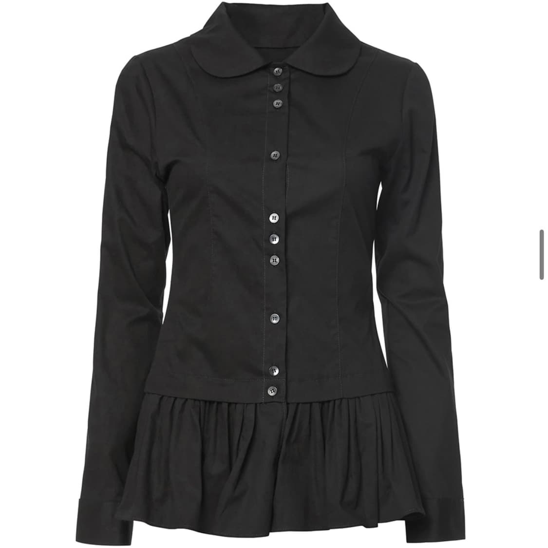 [2]플레어업 프릴 셔츠 블랙 상품이미지1