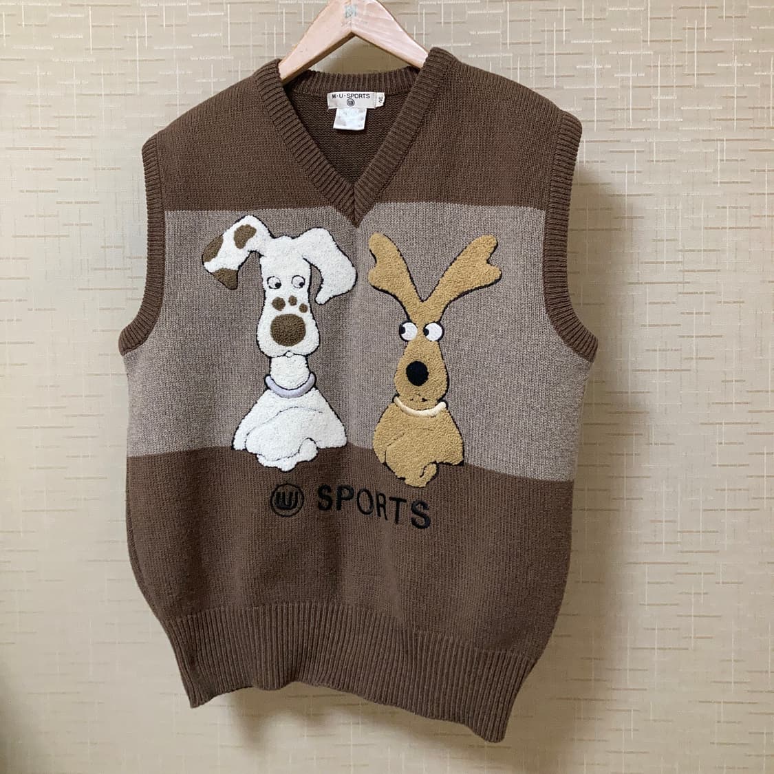 엠유스포츠 울100%니트 조끼 골프웨어 상품이미지1