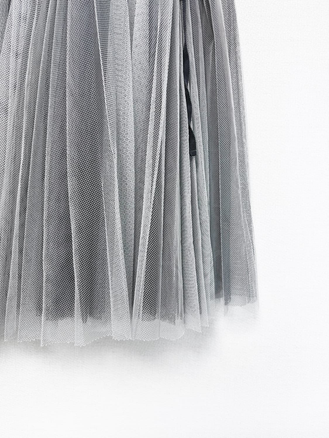 Shirring Tulle Midi Skirt - Gray 상품이미지6