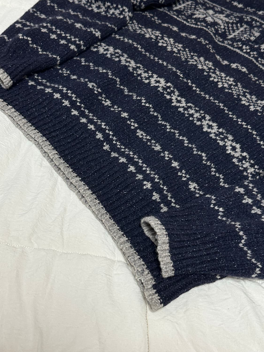 JP 노르딕 패턴 니트 반 집업 하프집업 라지 상품이미지4