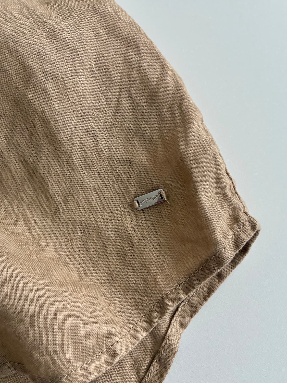 4) 타미힐피거 노카라 퓨어린넨 셔츠 브라운 상품이미지4