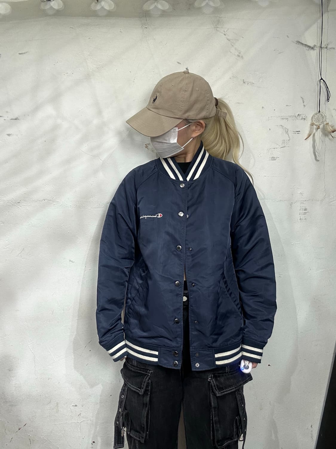 챔피온 재팬 네이비 오버핏 바람막이 코치 자켓 올드스쿨 트랙 자켓 S 상품이미지2