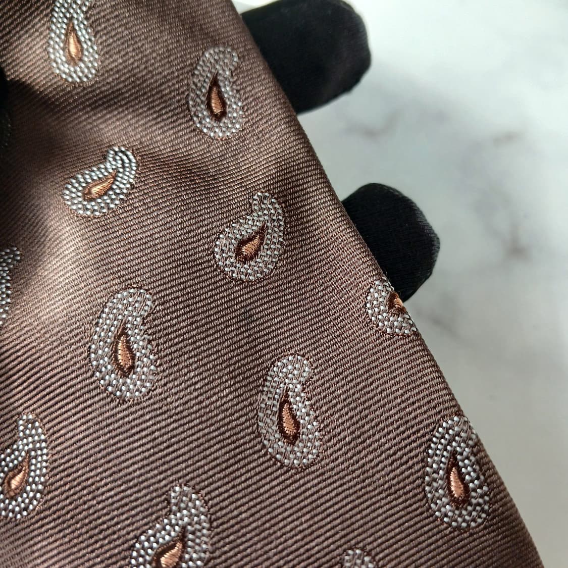 더반 브라운 자카드 페이즐리 넥타이 8.9cm A+등급 e837 상품이미지10