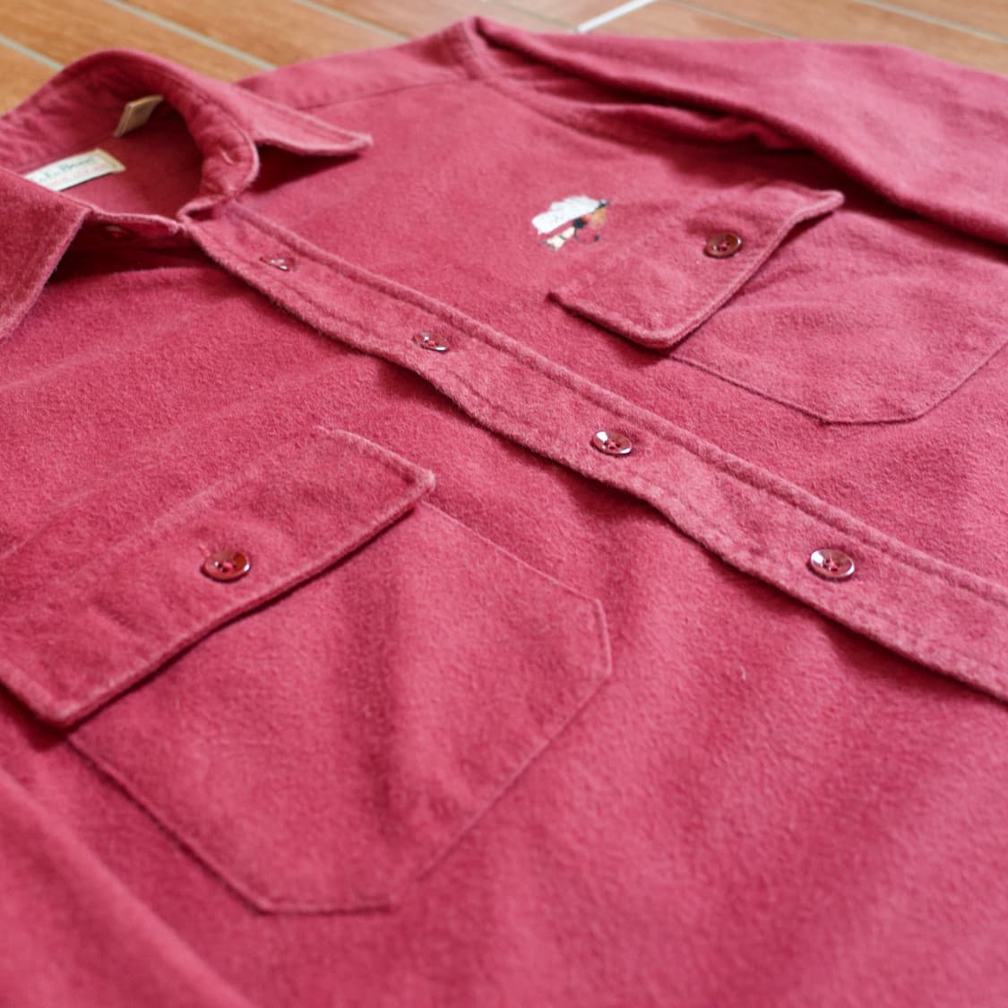 90‘s L.L.Bean usa flannel chamois shirts 상품이미지5