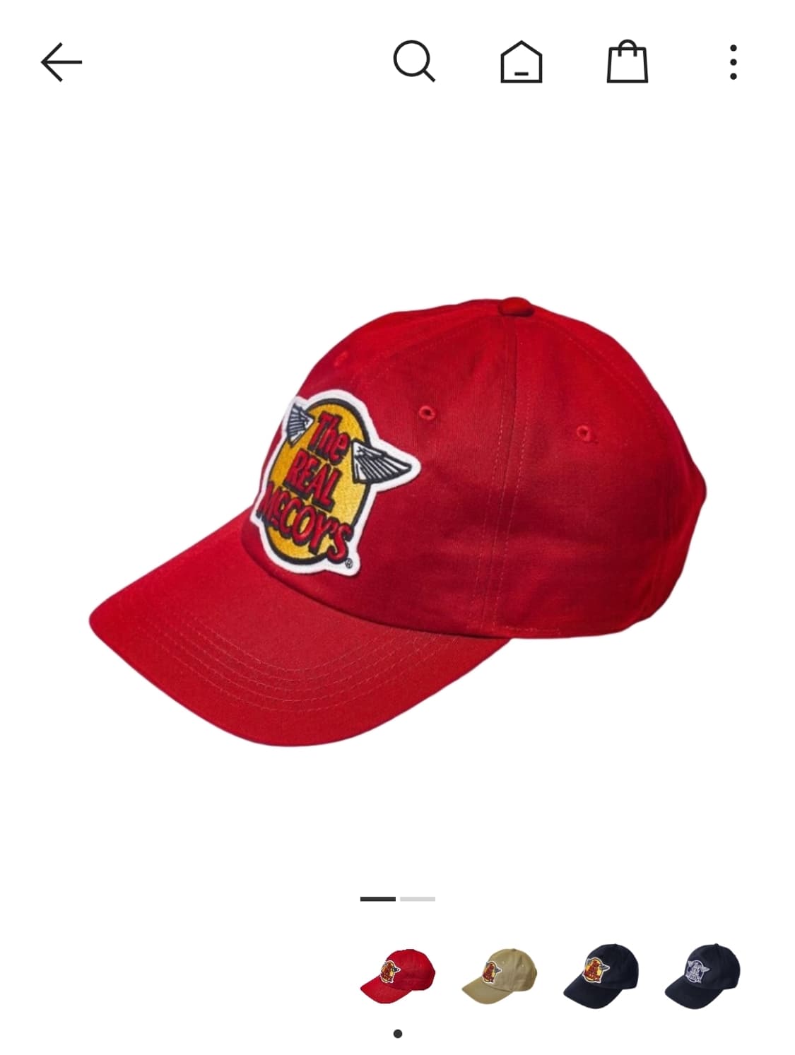 크림발 1회착) 리얼맥코이 볼캡 레드 상품이미지2