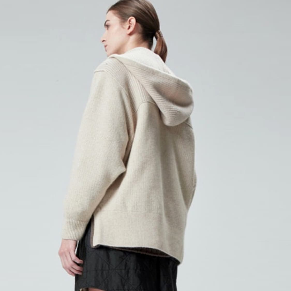 시스템(SYSTEM) 라쿤울 돌먼 후드니트가디건 프리사이즈 상품이미지4