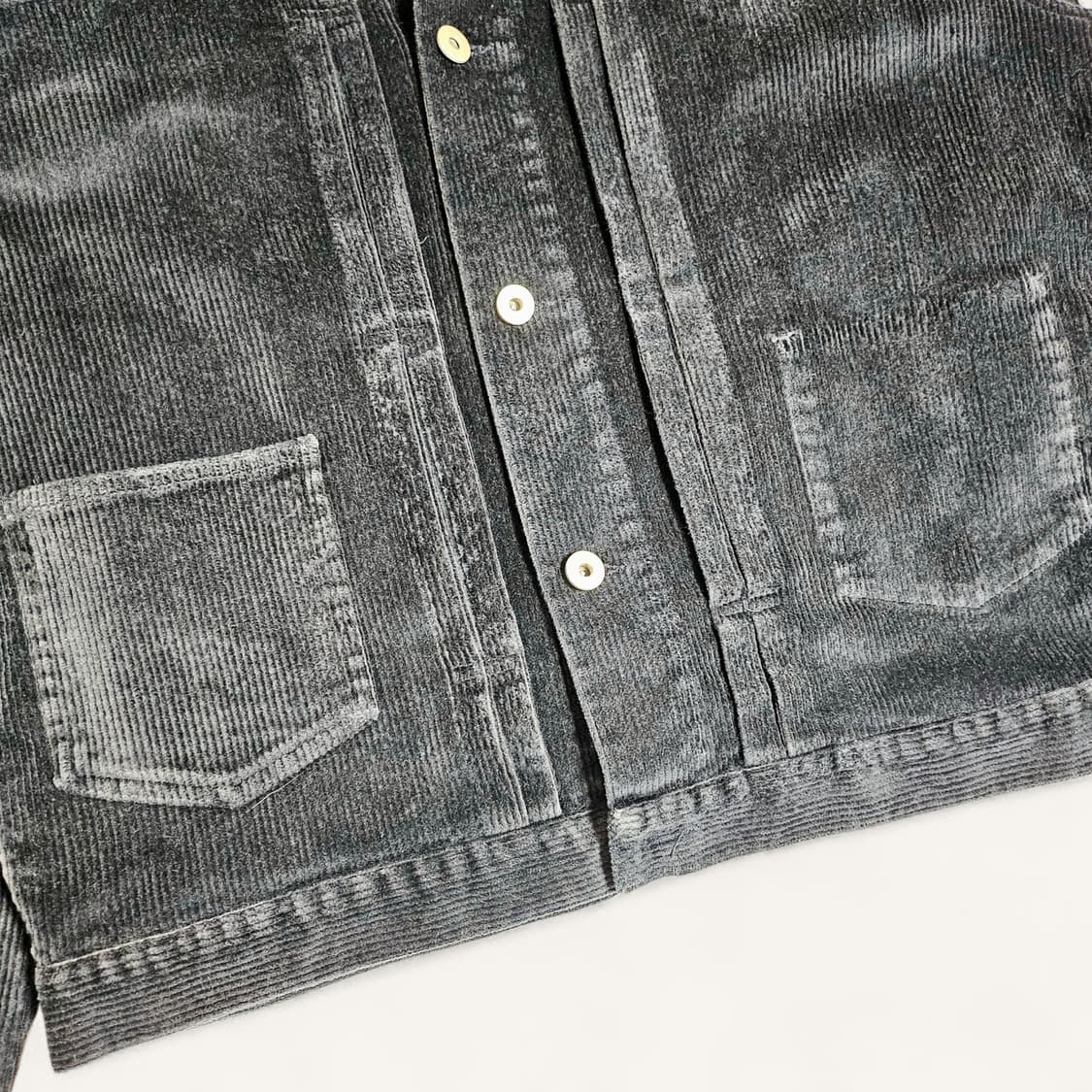 [M(105)][파르티멘토] 워시드 코듀로이 트러커 자켓 다크 네이비 상품이미지4