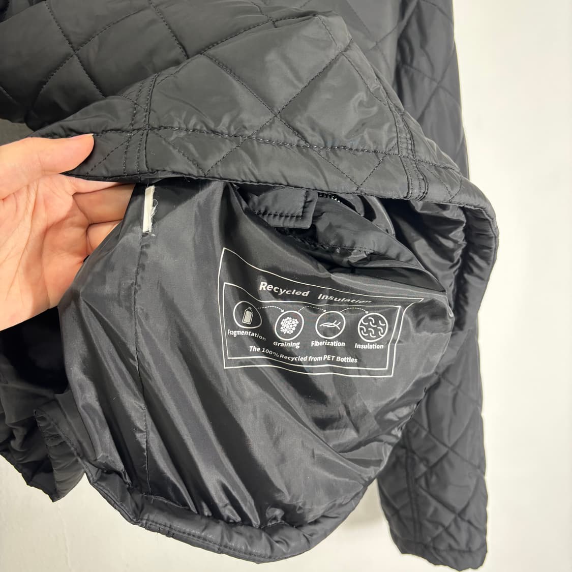 XL 자라 맨 블랙 오버핏 코듀로이카라 퀼팅자켓 상품이미지5