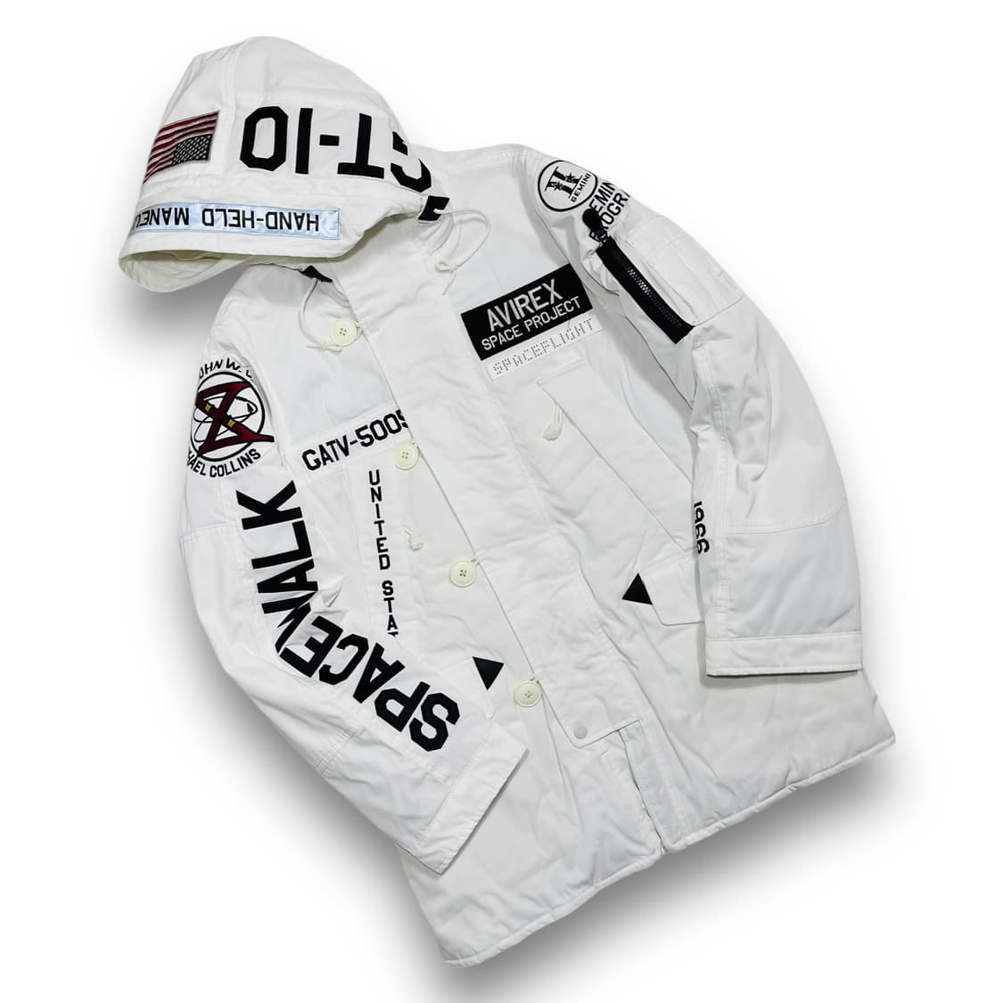 아비렉스 스페이스 프로젝트 화이트 후디 야상 상품이미지2