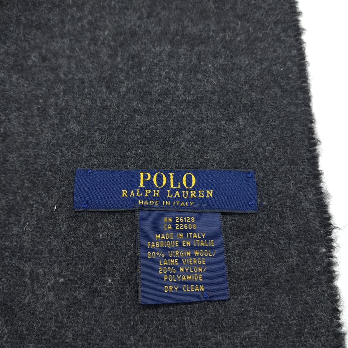 MX363 폴로 랄프로렌 블랙 그레이 양면 버진울 머플러 상품이미지6