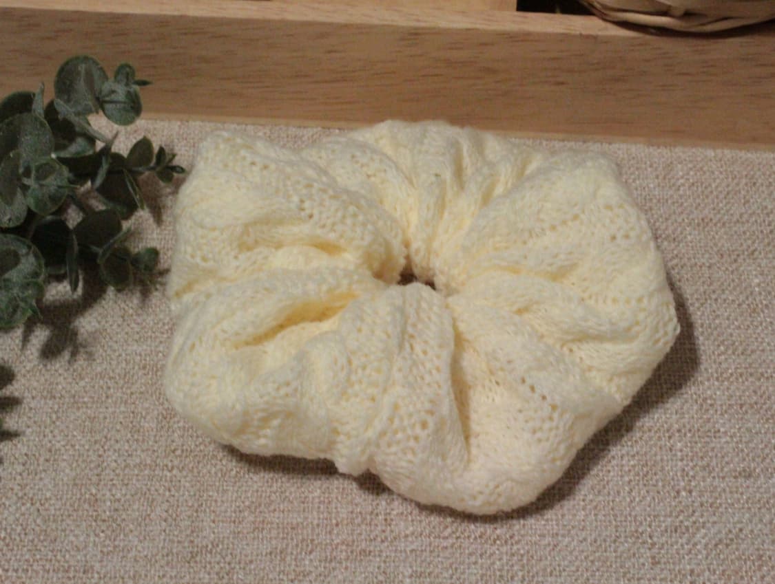 핸드메이드 노랑 꽈배기 스크런치  상품이미지1