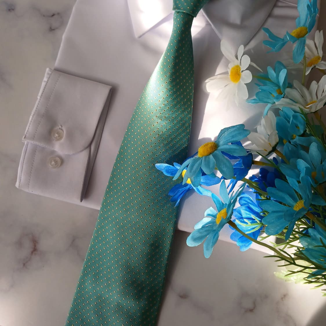 휴고보스 실크 민트 도트 넥타이 8.8cm A등급 A19243
 상품이미지5