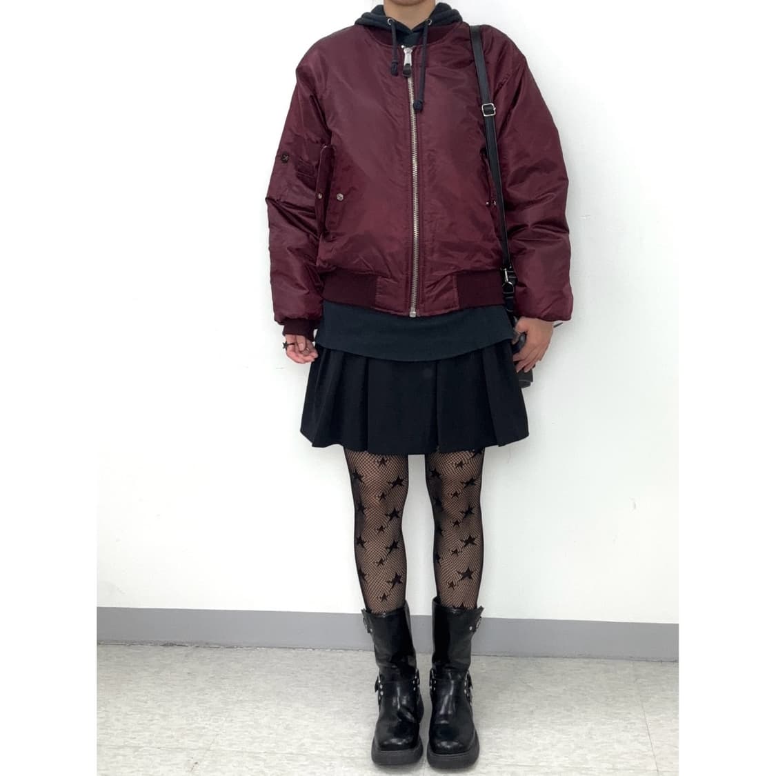 빈티지 버건디 MA-1 블루종 봄버 자켓 상품이미지2