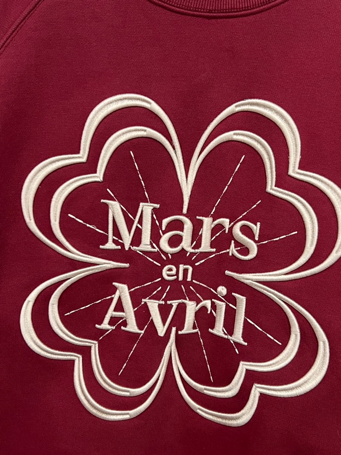 마스언에브릴 플라워 빅로고 버건디 맨투맨 상품이미지3