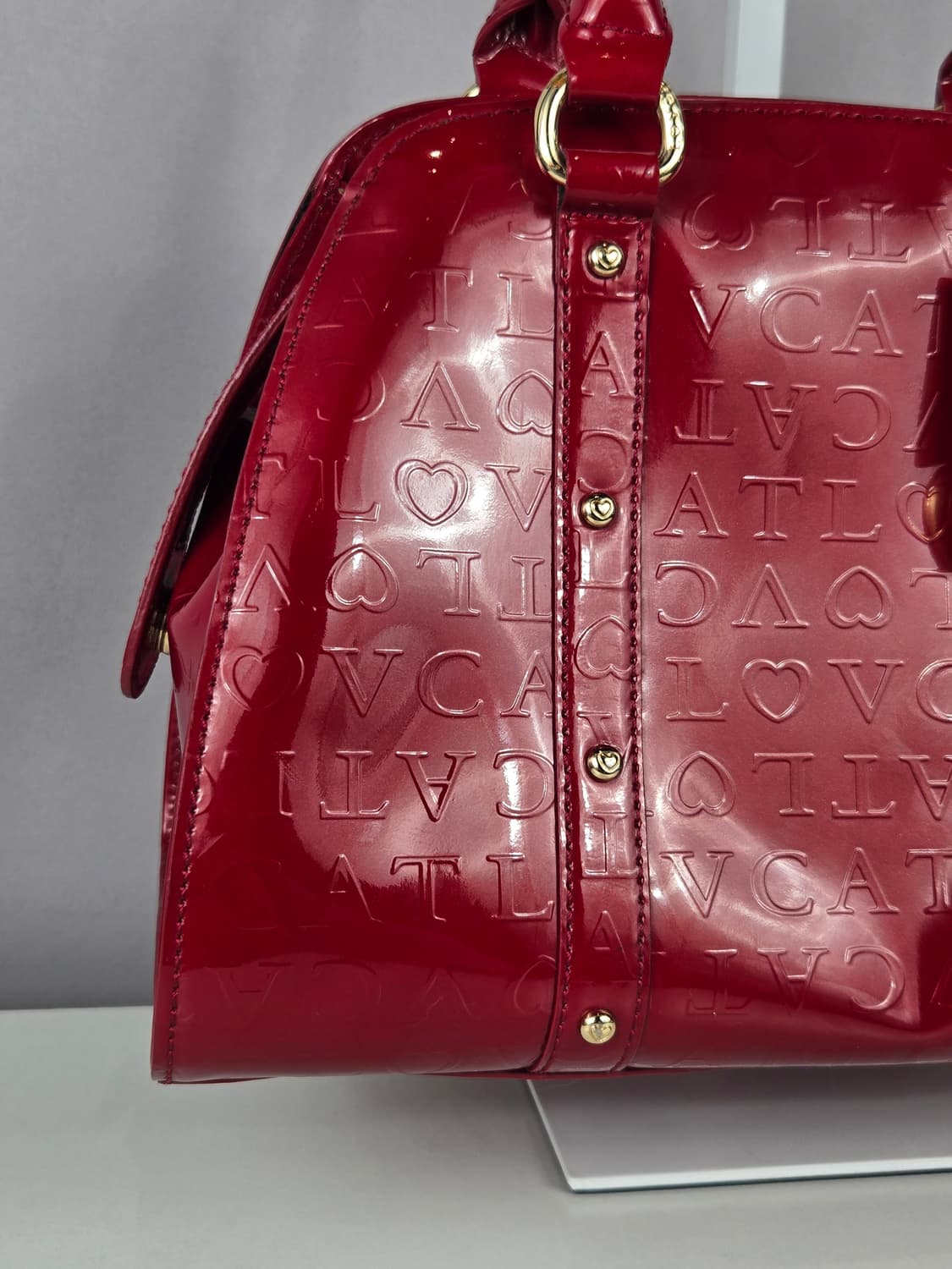 LOVCAT 러브캣 페이던트 애나멜 하트 리본 토트백 가방 정품 상품이미지4