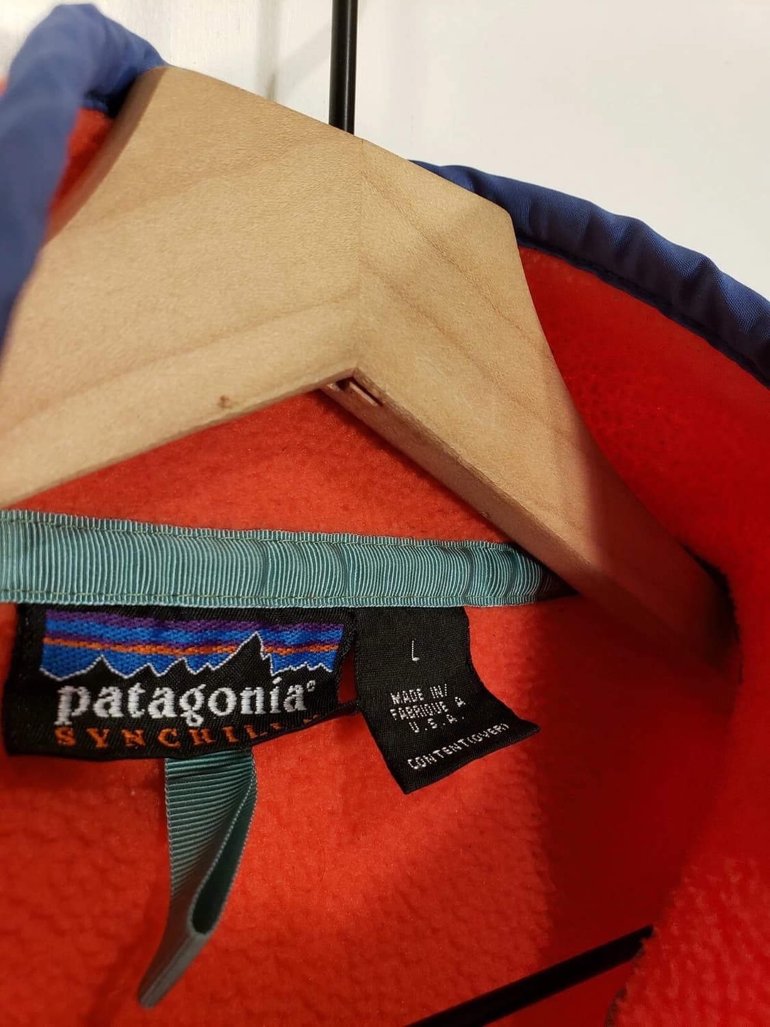90s 파타고니아 신칠라 스냅-T 오렌지/블루 USA 상품이미지6