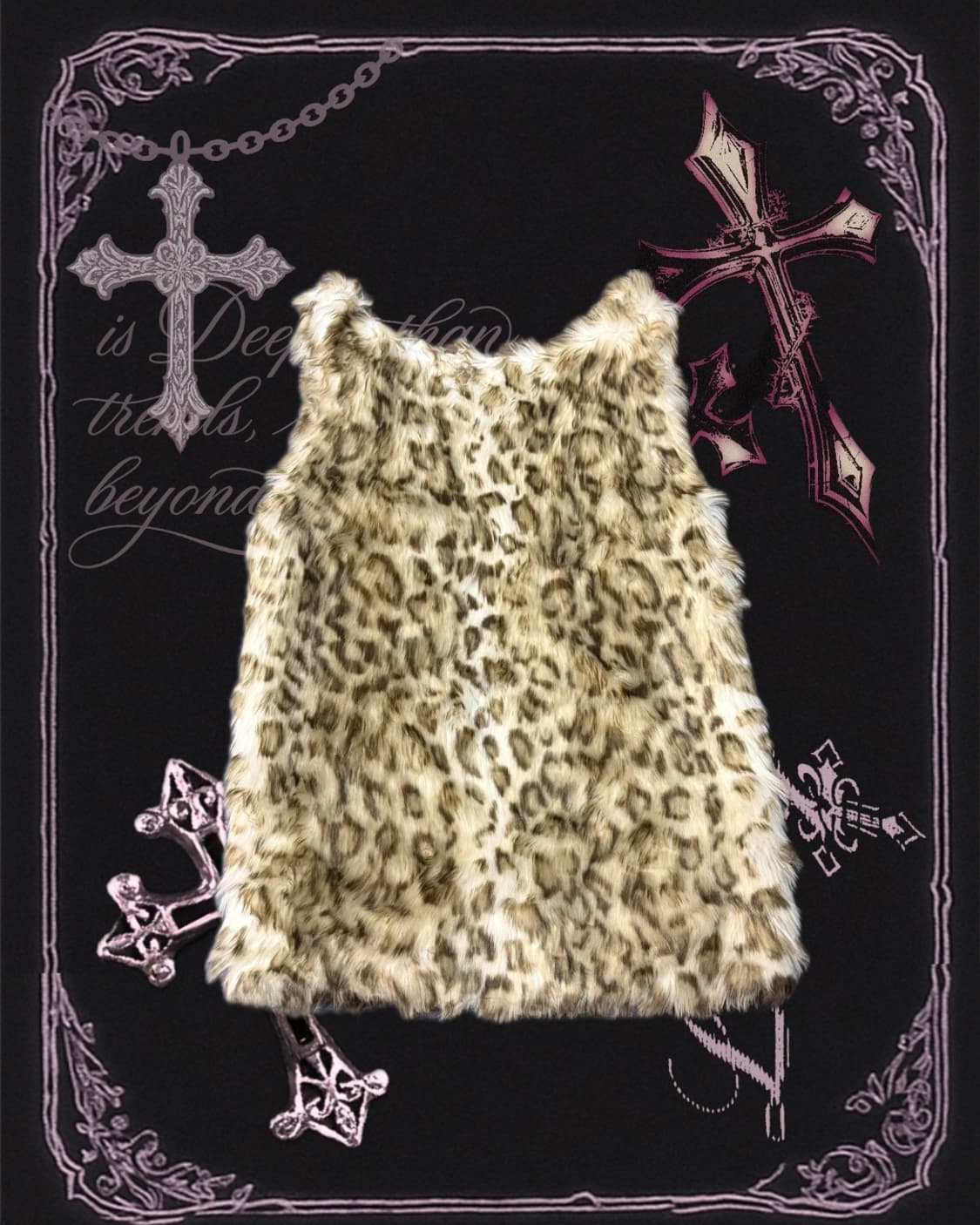 JPN Leopard Layered Fur vest  상품이미지5