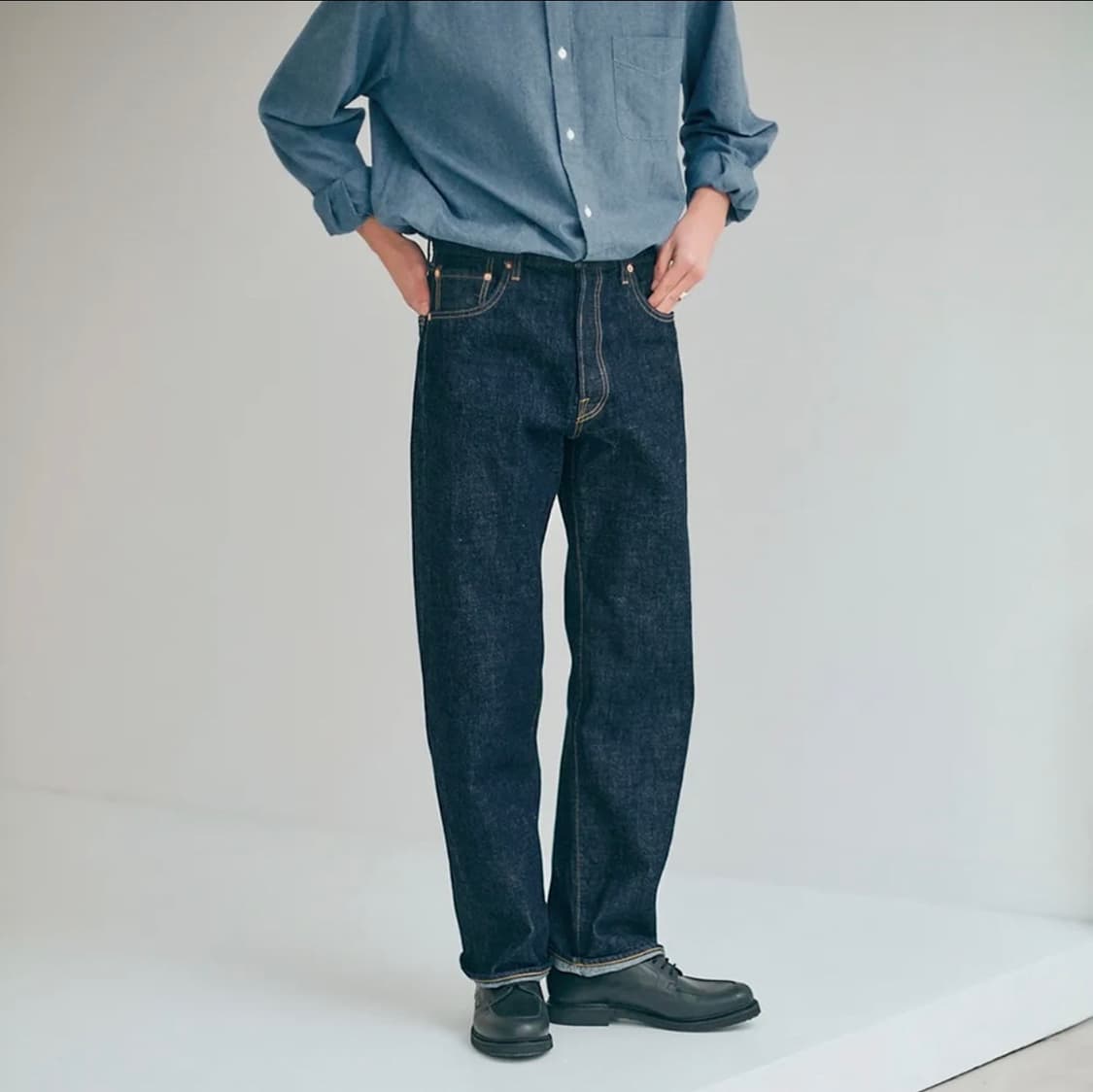 [34, 2] 폴브레이크 우디 데님팬츠 재팬셀비지 새상품 상품이미지1