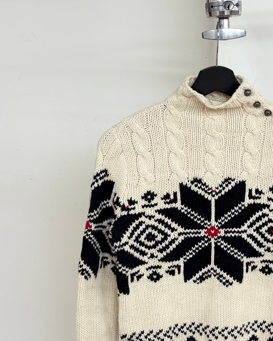 랄프로렌 아이보리 노르딕 터틀넥 스웨터 상품이미지3