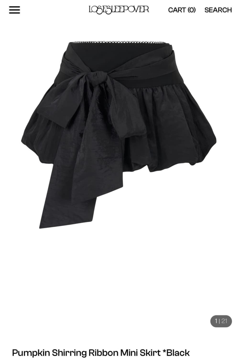 (새상품) 루즈슬립오버 펌킨 셔링 미니 스커트 s 상품이미지1