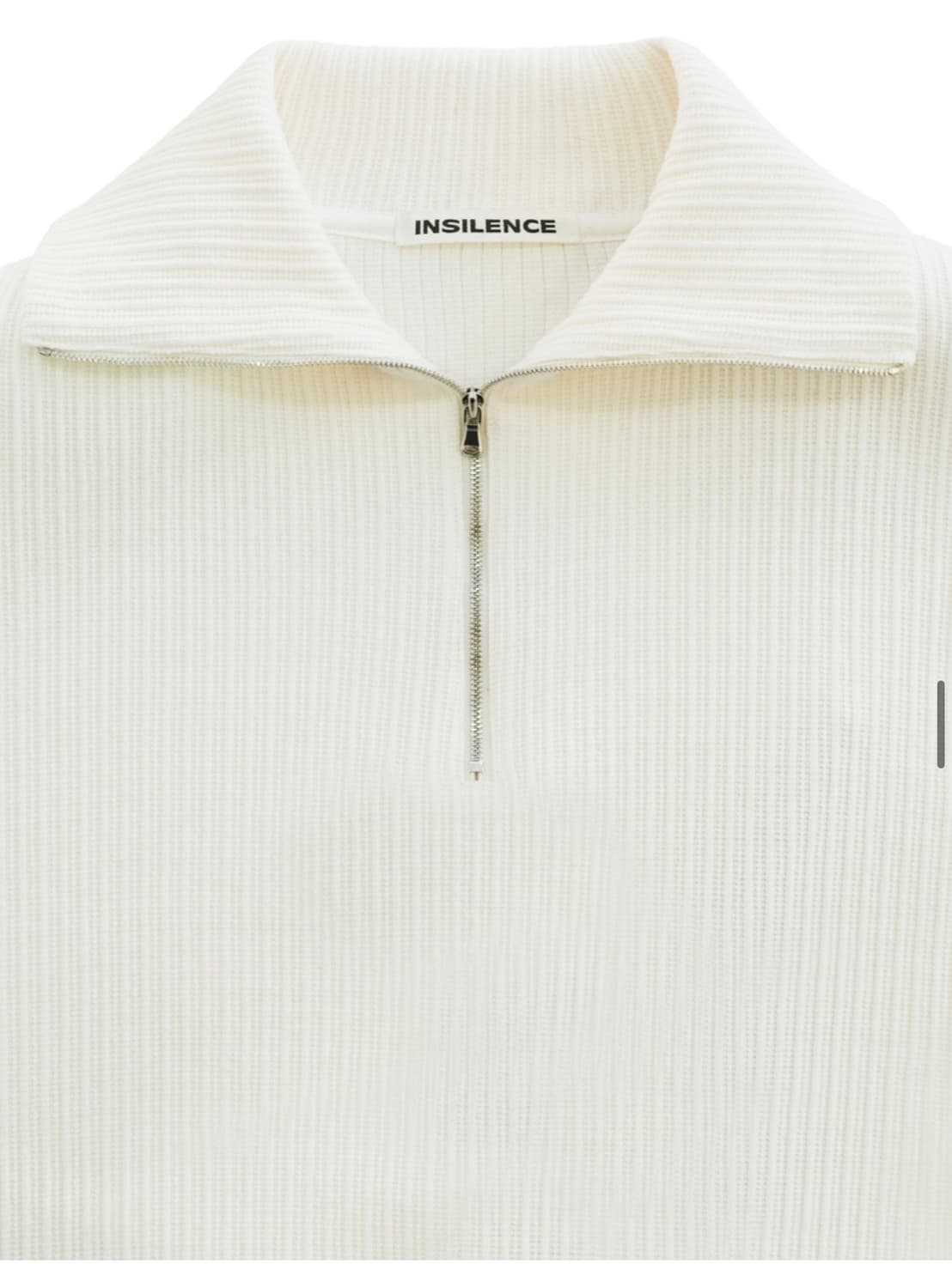 인사일런스 볼드 리브 하프 집업니트 CREAM L사이즈 상품이미지6