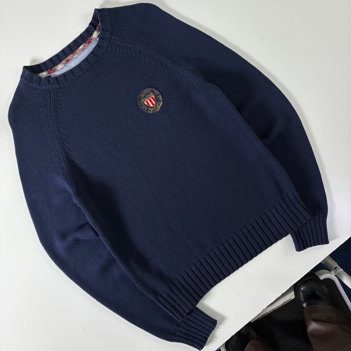 Polo  폴로 진스 컴퍼니 코튼 크레스크 패치 네이비 니트  상품이미지2