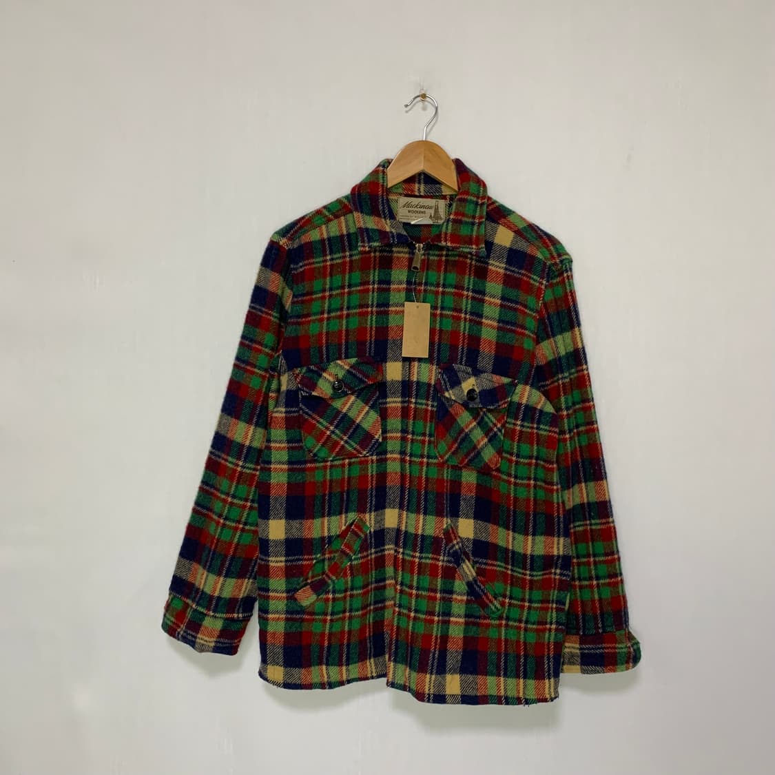 JPN 일본 빈티지 체크 셔츠 봄버 자켓 점퍼 M 상품이미지1