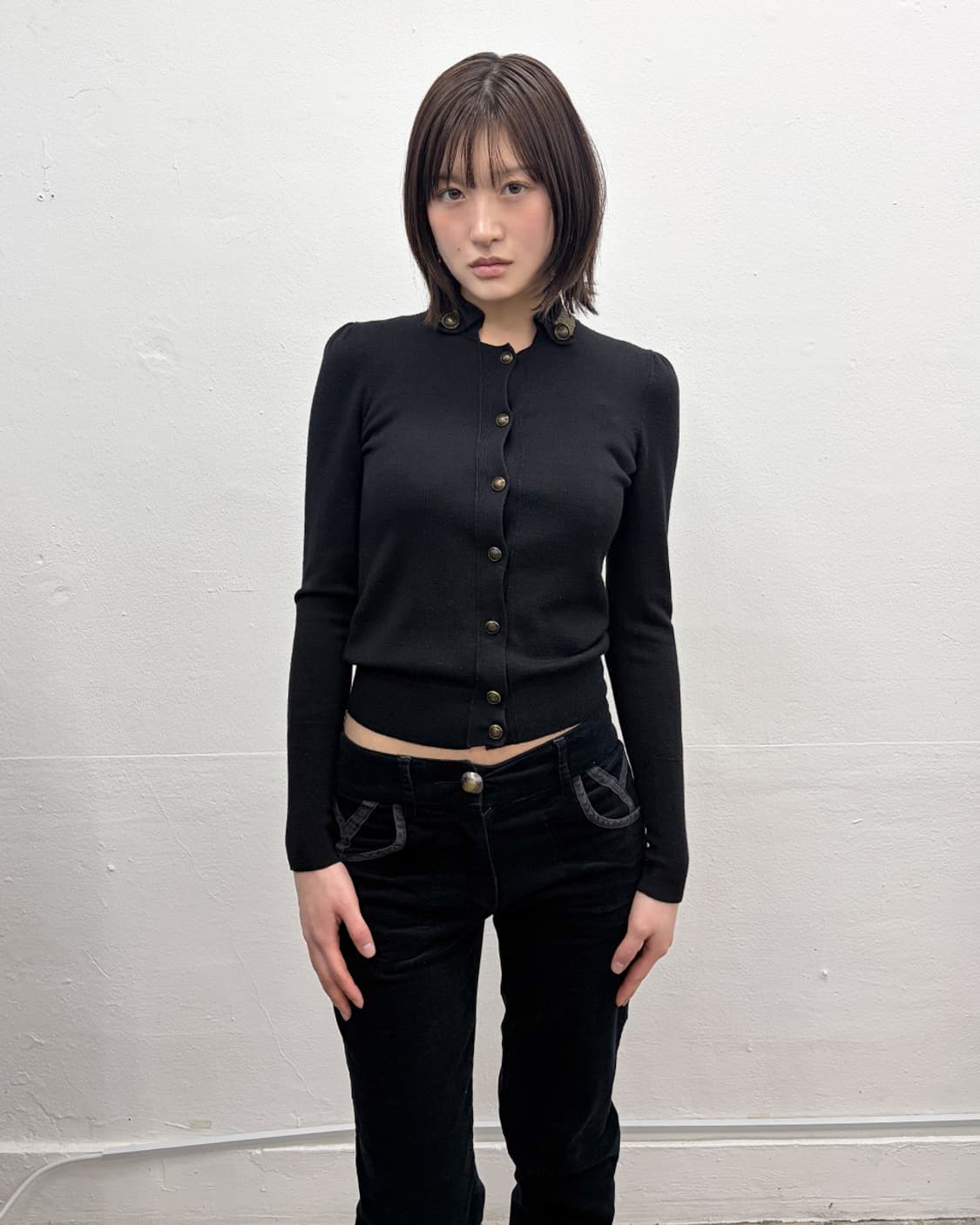 구찌 by 프리다 지아니니 2008F/W 메탈릭 칼라 니트 가디건 상품이미지1