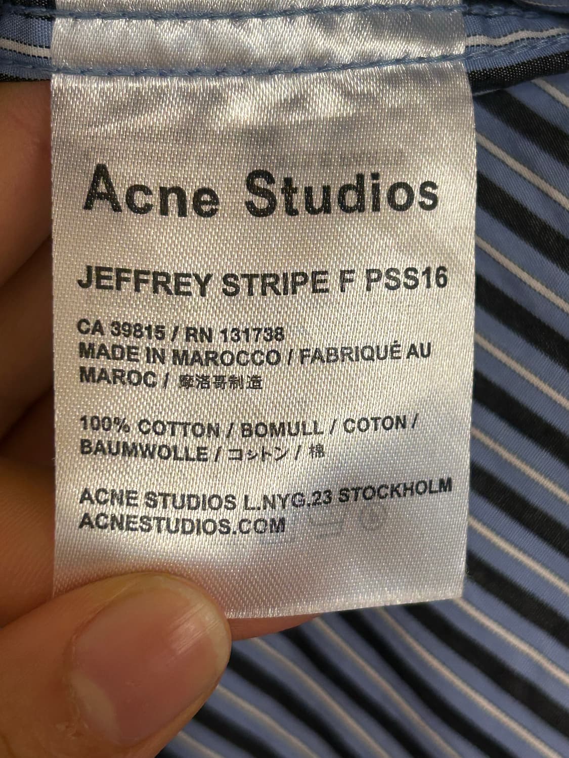 아크네스튜디오 제프리 스트라이프 셔츠 50 상품이미지6