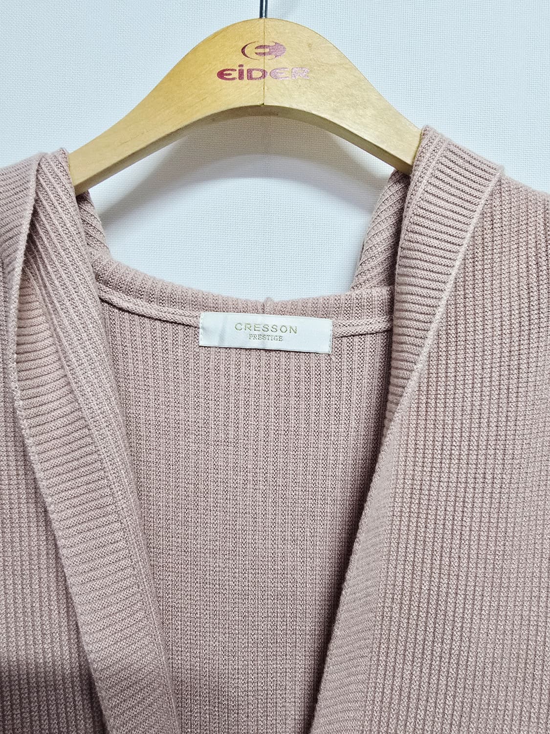 크레송  후드 니트 롱 조끼 베스트66 상품이미지2