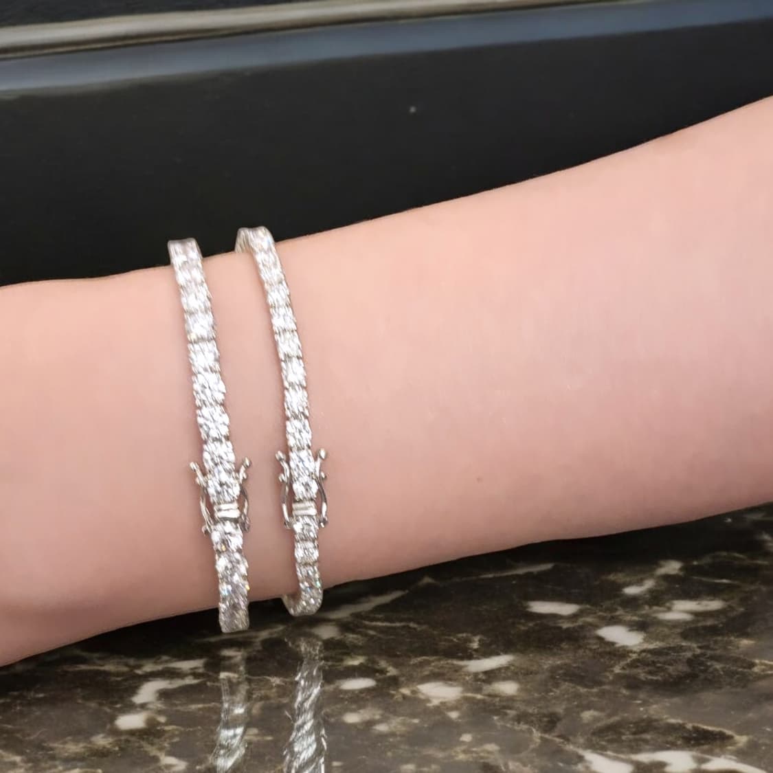 2부 랩다이아 18K 화이트골드 테니스팔찌 상품이미지6