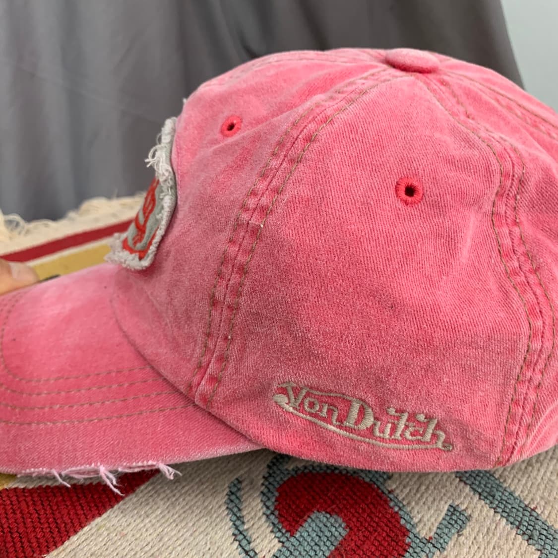 VONDUTCH 본더치 핑크 Y2K 데미지 볼캡 모자 상품이미지4