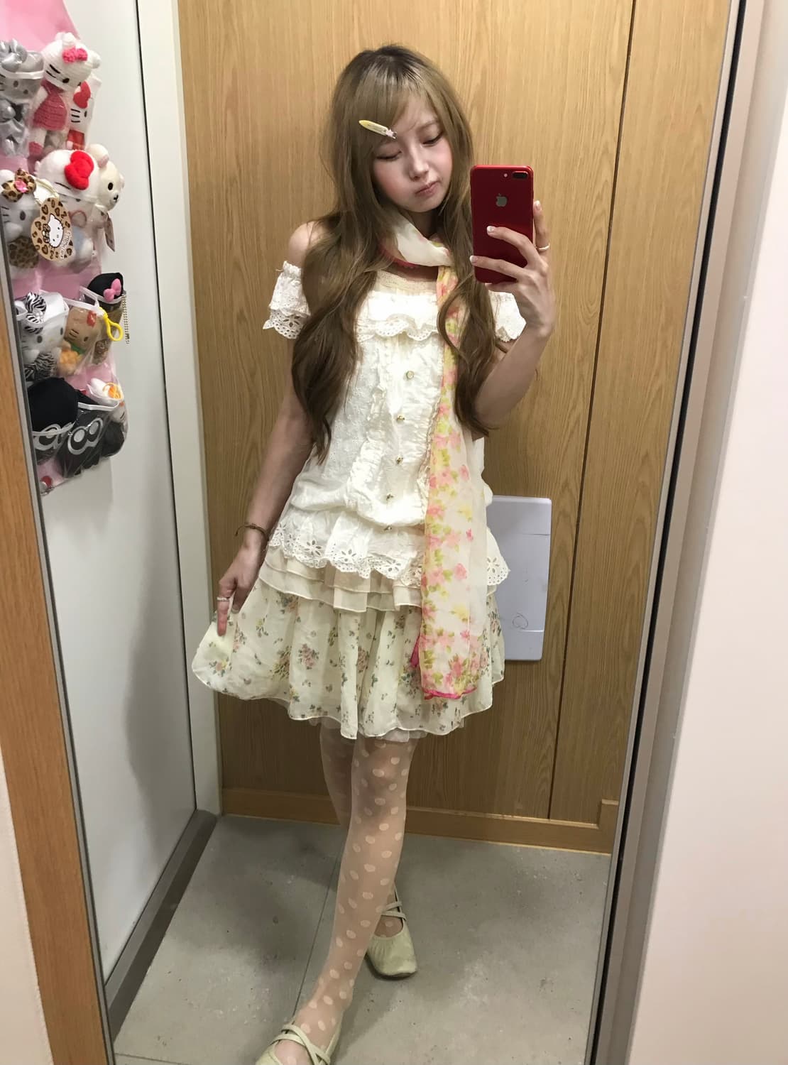 리즈리사 히메 니혼진 아일렛 레이스 오프숄더 코디세트 상품이미지1