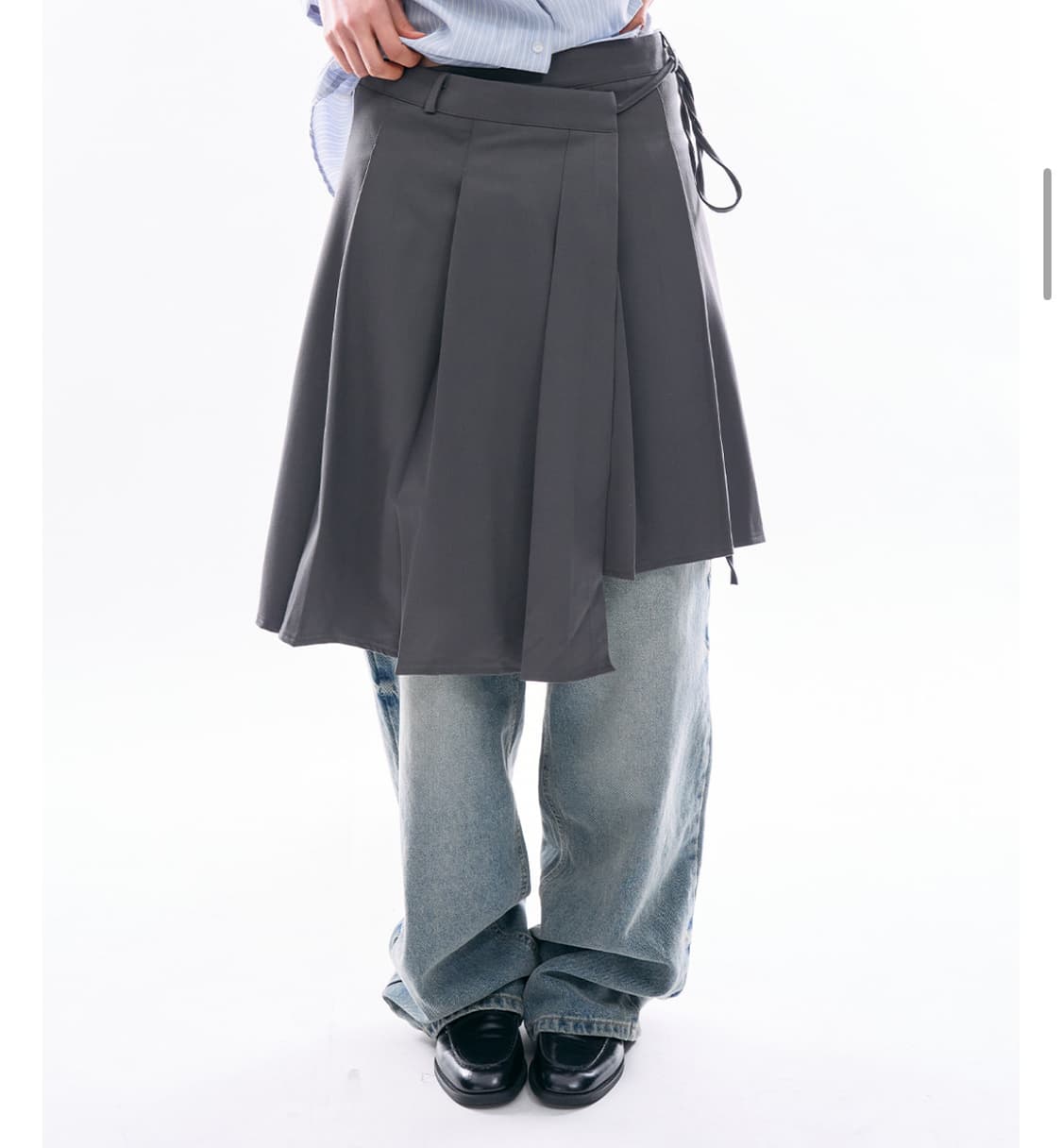 라우코 하우스 플리츠 랩 레이어드 스커트 상품이미지3