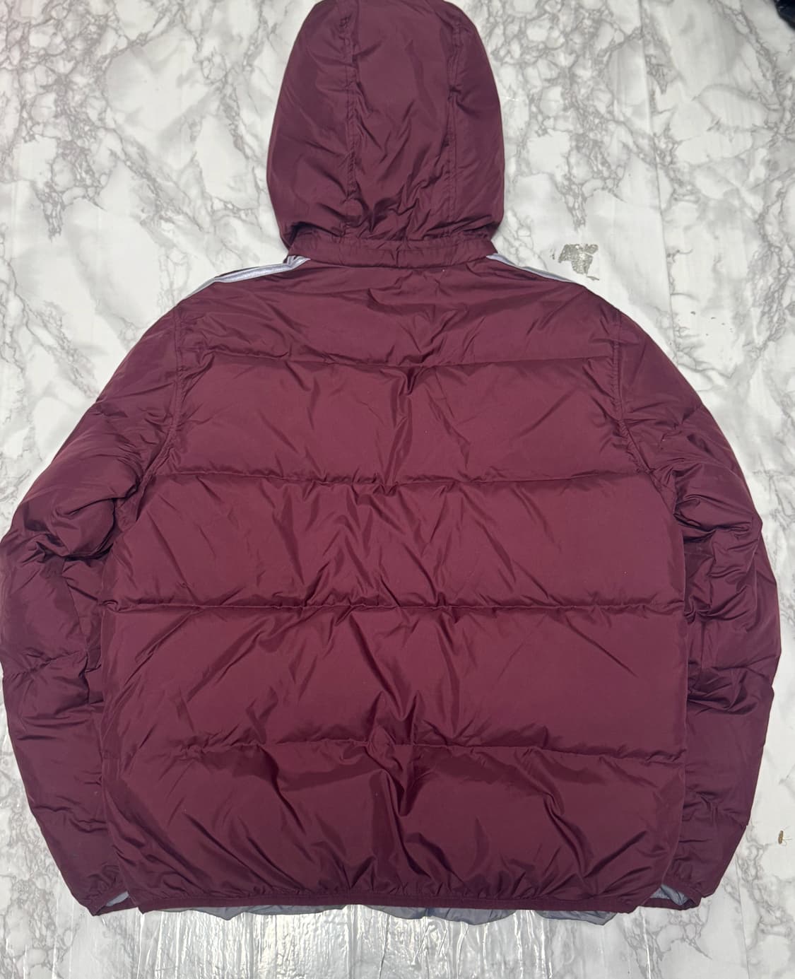 대장 아디다스 삼선 버건디x실버 푸퍼 패딩 자켓 상품이미지4