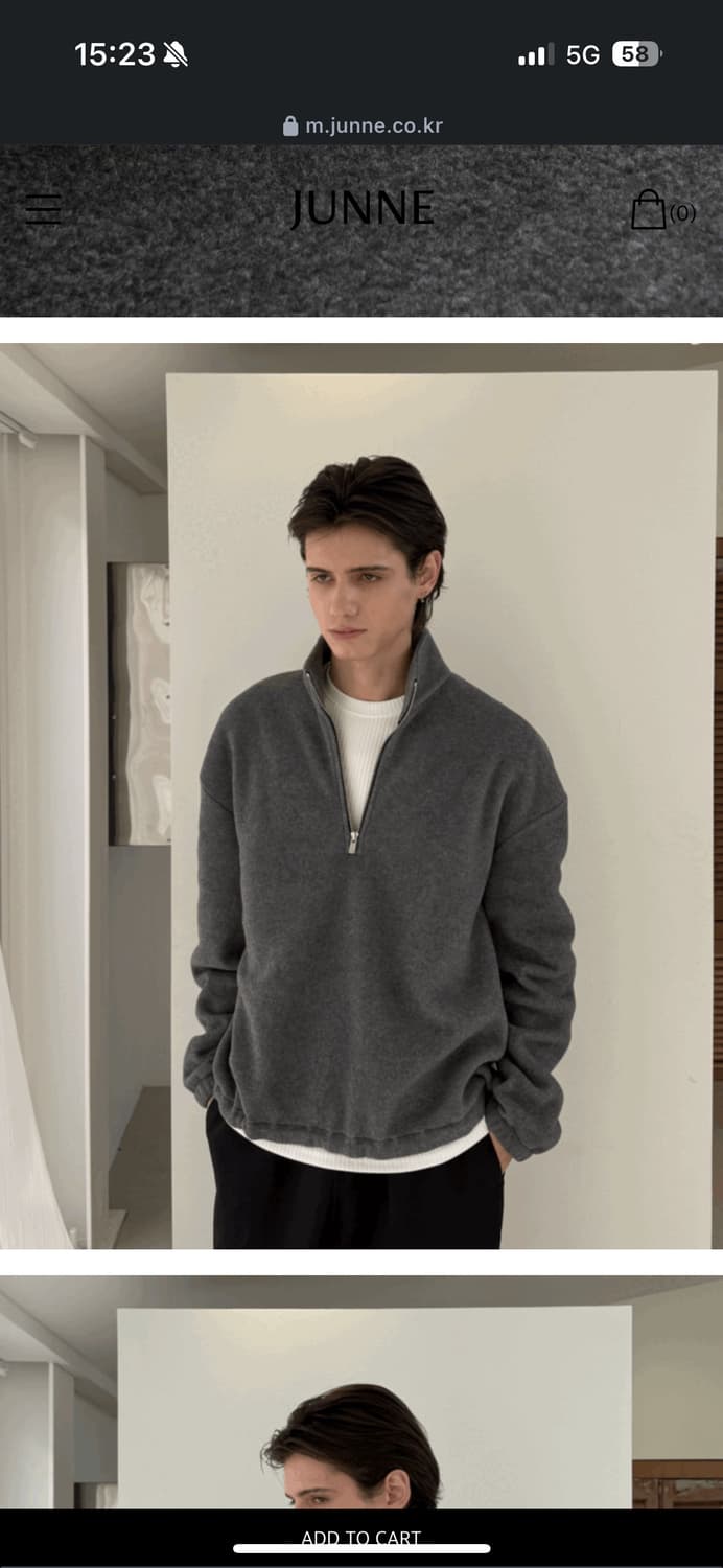 준느 J46 리플리스 그레이 하프집업 (M size) 상품이미지2