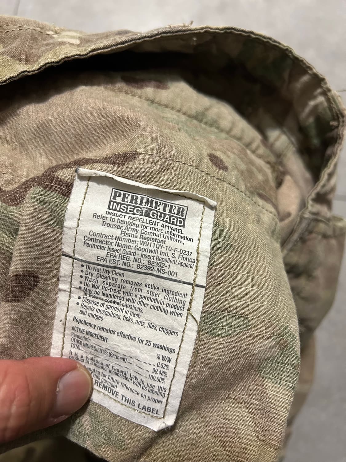 USA 미군 멀티캠  오리지널  BDU 방염 필드팬츠  32인치 상품이미지5