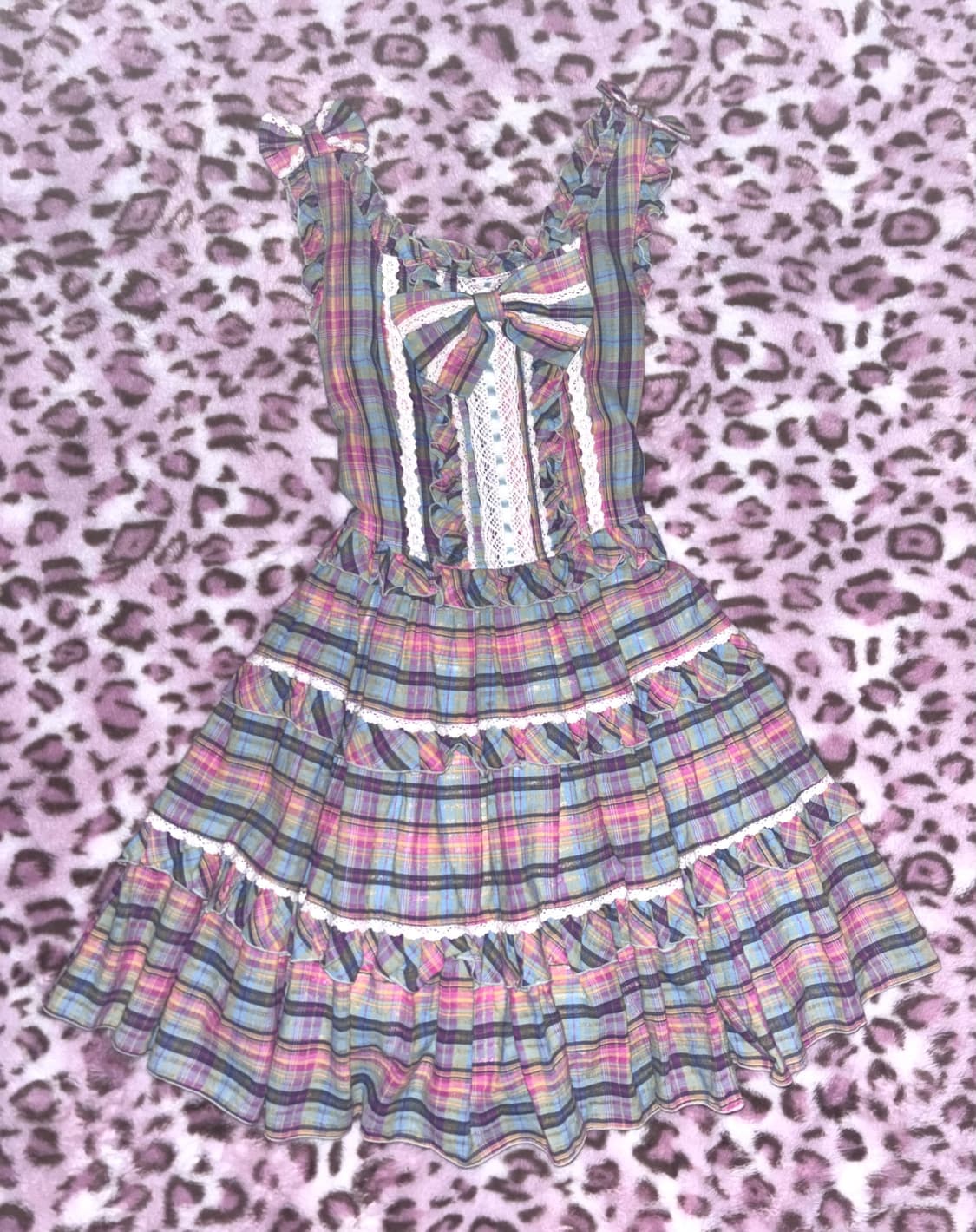 바디라인 체크 로리타 점스카 민트핑크 캔디 스윗 상품이미지1