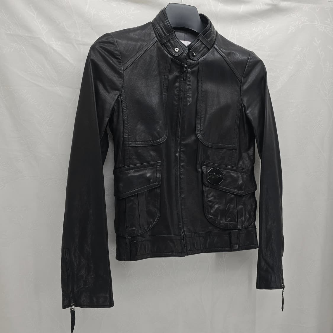 SON JUNG WAN 블랙 레더 여성 라이더 자켓 상품이미지7