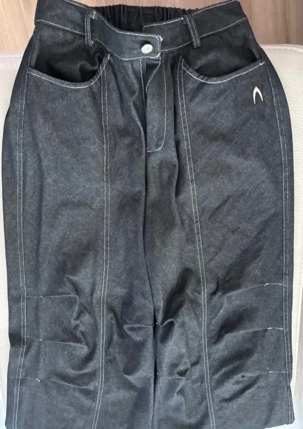 아캄 98 핀턱 데님 팬츠 블랙 1 사이즈 상품이미지2