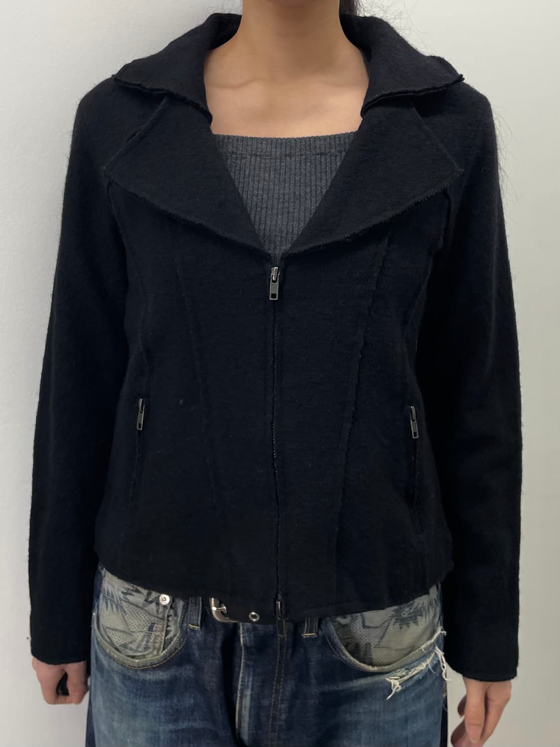 vintage 울 라이더 자켓  상품이미지2